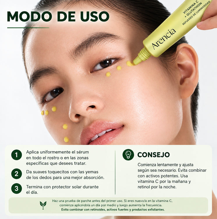 Booster C Renovador Facial
Ilumina la piel, reduce manchas y suaviza líneas para un rostro más firme